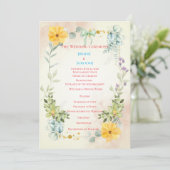 Programme Yellow and Pink Floral Wedding Program (Debout devant)