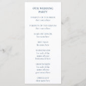 Programme Yellow Blue Watercolor Floral Wedding Program (Dos)