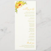 Programme Yellow Green Summer Floral Vibrant Bloom Wedding (Dos)
