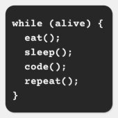 Programmeer Levenscyclus Loop (while-lus) Vierkante Sticker (Voorkant)