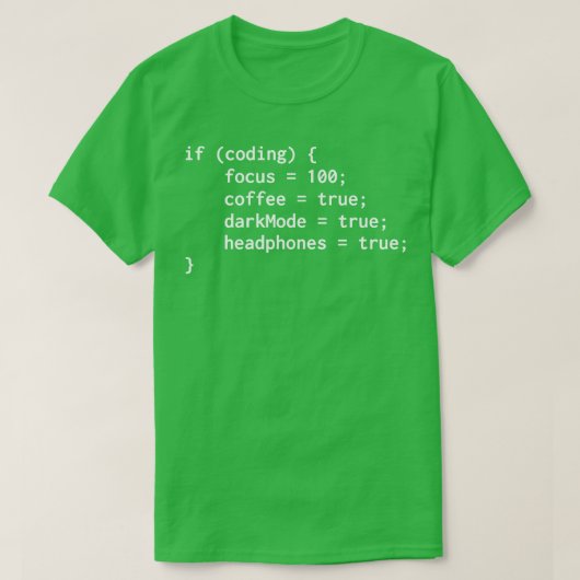 Programmeercode Donkere Modus T-shirt (Design voorkant)