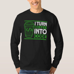 Programmeercode koffiecode coderen softwareontwikk t-shirt