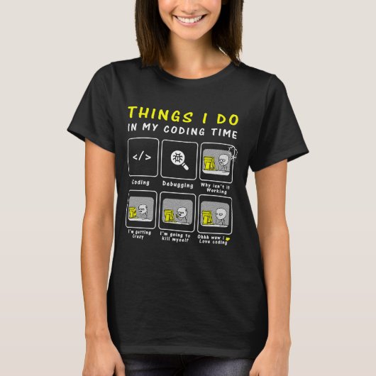 Programmeercode wat ik doe in mijn codetijd t-shirt (Voorkant)