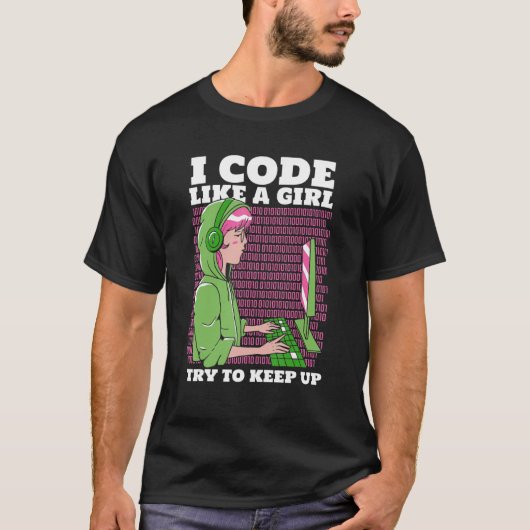 Programmeercodersoftware I codeert als een meisje T-shirt (Voorkant)