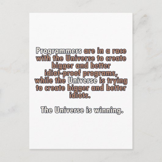 Programmeerders Vs Universe Briefkaart (Voorkant)
