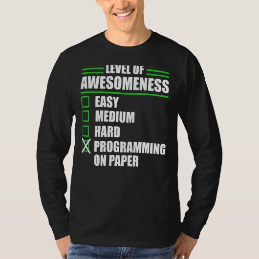 Programmeerprogramma's op papier computerwetenscha t-shirt (Voorkant)