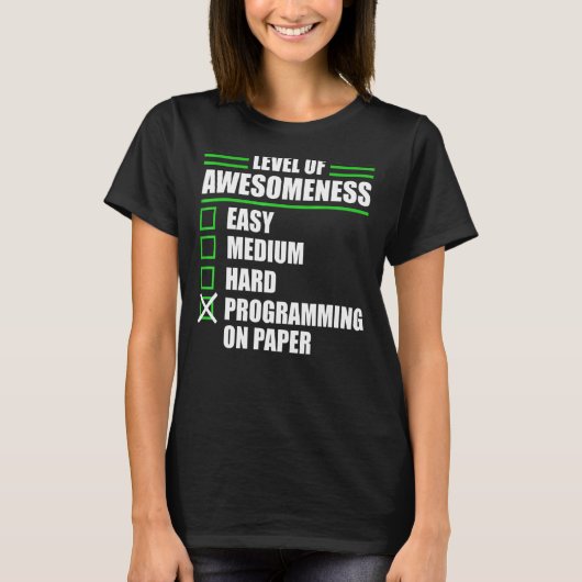 Programmeerprogramma's op papier computerwetenscha t-shirt (Voorkant)