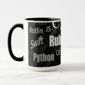 Programmeertalen Zwart-wit patroon Mok (Links)