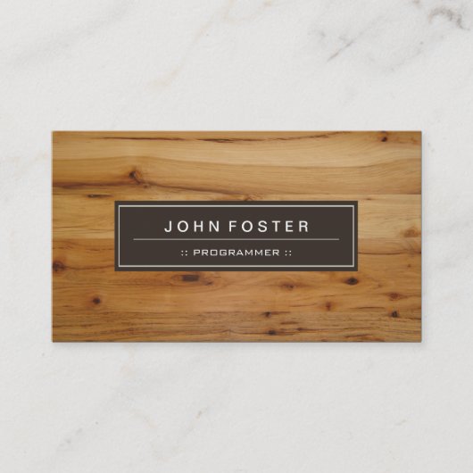 Programmer - Border Wood Grain Visitekaartje (Voorkant)
