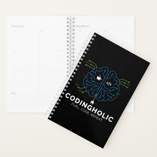 Programmer Brain Coding Daily Planner (Devant avec enveloppe)