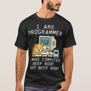 Programmer Cat Beep Boop Codering T-shirt