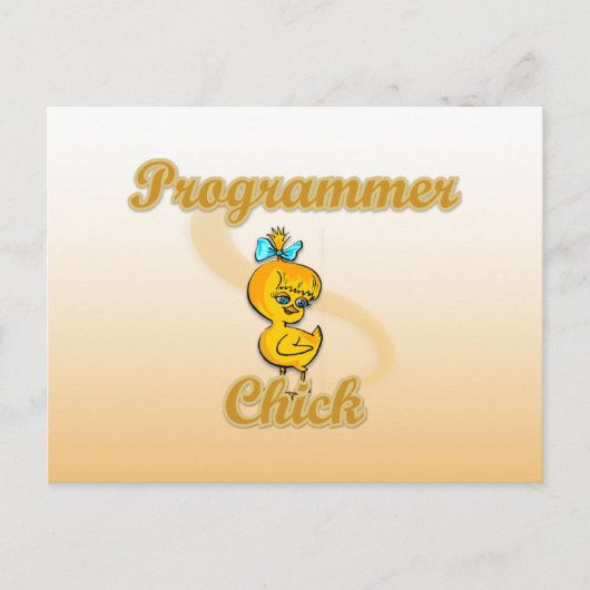 Programmer Chick Briefkaart (Voorkant)