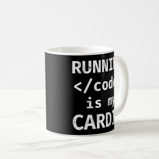 Programmer Coding Running Code is Mijn Cardio Koffiemok (Voorkant rechts)
