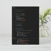 Programmer Developer Black Wedding Invitation Kaart (Staand voorkant)
