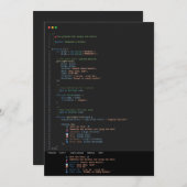 Programmer Developer Themed Wedding Invitation (Devant / Derrière)
