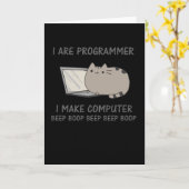 Programmer Funny Cat Computer Nerd Kaart (Gele Bloem)