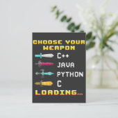 Programmer Geek Java C Python Computer IT Nerd Briefkaart (Staand voorkant)