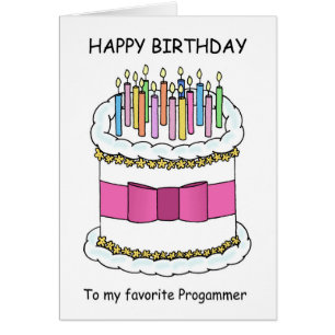 Programmer Happy Birthday Cartoon Cake