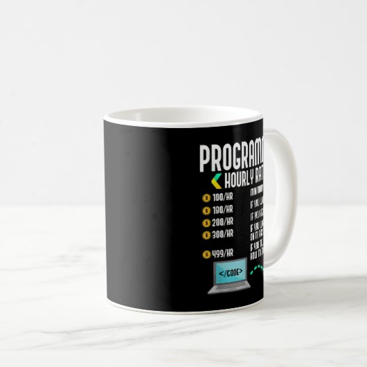 Programmer Hourly Rate Software Development Coder Koffiemok (Voorkant rechts)