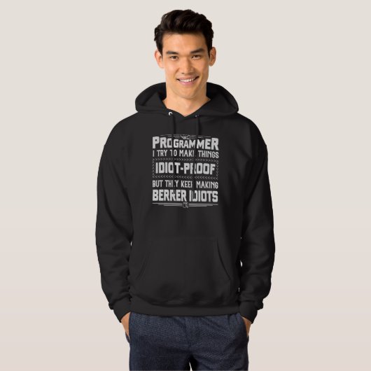 Programmer Mannen Women Computer Coder Programming Hoodie (Voorkant volledig)