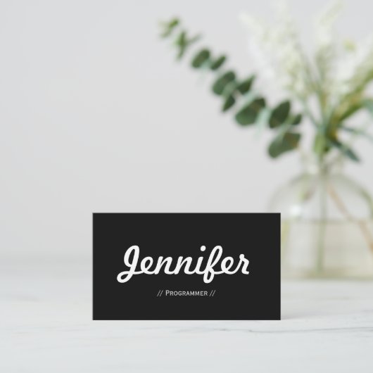 Programmer - Minimale eenvoudige samenvatting Visitekaartje (Staand voorkant)
