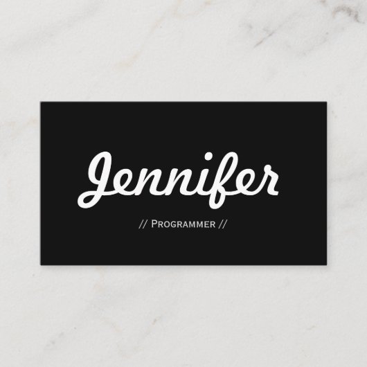 Programmer - Minimale eenvoudige samenvatting Visitekaartje (Voorkant)