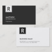 Programmer - Modern Classy Monogram Visitekaartje (Voorkant / Achterkant)