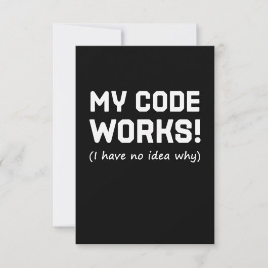 Programmer My Code Works RSVP Kaartje (Voorkant)