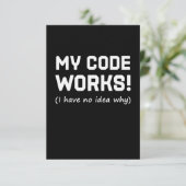 Programmer My Code Works RSVP Kaartje (Staand voorkant)