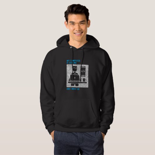 Programmer My Computer belt Hoodie (Voorkant volledig)
