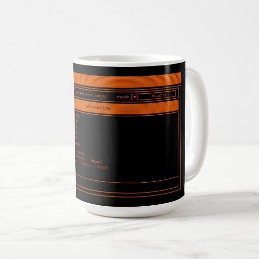 Programmer Orange Terminal Café Mug (Devant droit)