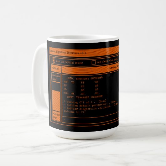 Programmer Orange Terminal Café Mug (Devant gauche)