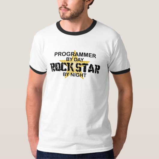 Programmer Rock Star by Night T-shirt (Voorkant)