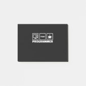 Programmer schrijft code en Drink koffie Post-it® Notes (Voorkant)