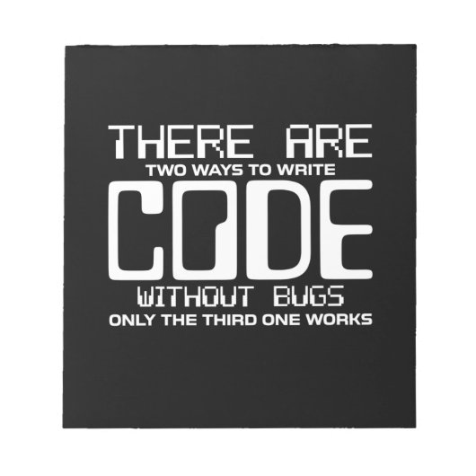 Programmer schrijft Code zonder bugs Notitieblok (Voorkant)