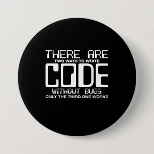 Programmer schrijft Code zonder bugs Ronde Button 7,6 Cm