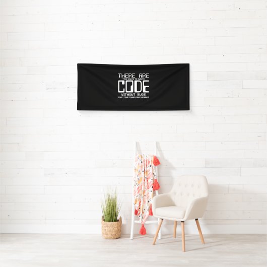 Programmer schrijft Code zonder bugs Spandoek (Insitu)
