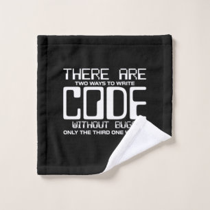 Programmer schrijft Code zonder bugs Washandje