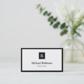 Programmer - Simple Elegant Monogram Visitekaartje (Staand voorkant)