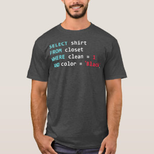 Programmer SQL Query Geek Database Codering voor T-shirt
