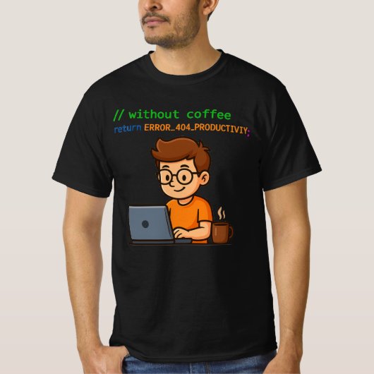 Programmer T-Shirt – Error 404 Productivity (Devant)