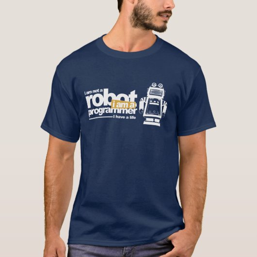 programmer t-shirt:ik ben geen robot. t-shirt (Voorkant)