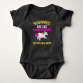 Programmer Unicorn , Magical Unicorn Programmers Romper (Voorkant)