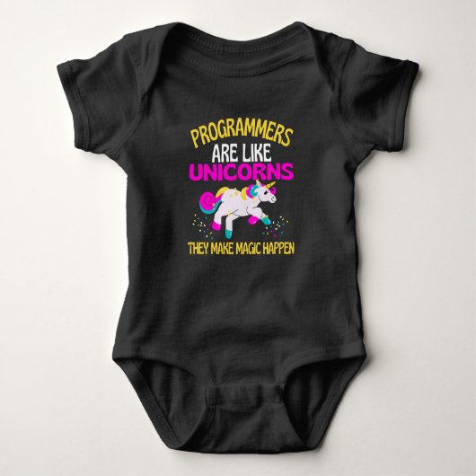 Programmer Unicorn , Magical Unicorn Programmers Romper (Voorkant)