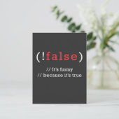 Programmer!Valse True Code Programming Codering Briefkaart (Staand voorkant)