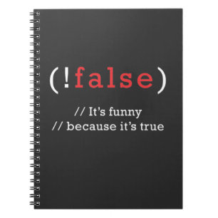 Programmer!Valse True Code Programming Codering Notitieboek