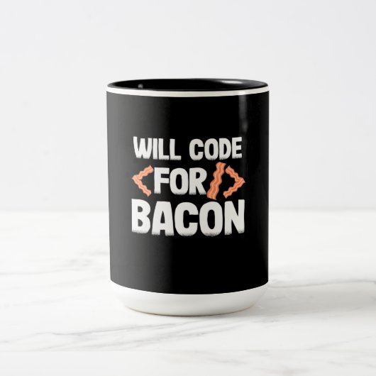 Programmer zal code voor Bacon Tweekleurige Koffiemok (Center)