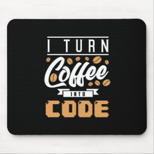 Programmer zet koffie in code muismat