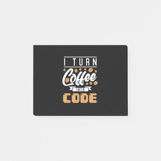 Programmer zet koffie in code post-it® notes (Voorkant)