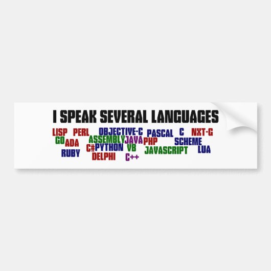 Programmeraars hebben meerdere programmeervaardigh bumpersticker (Voorkant)